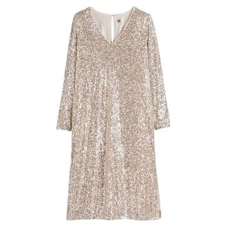 La Redoute Collections Midi jurk met lange mouwen, met lovertjes