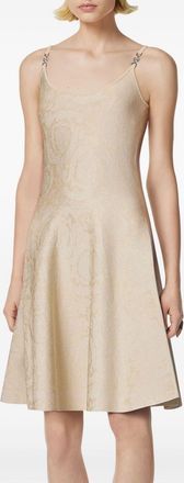 Versace Womens Barocco Texture Short Dress - Ivory viscose - Size EU 36 (Womens)