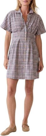 Marine Layer Arden Check Mini Shirtdress in Blue And Lavender Plaid at Nordstrom, Size X-Large
