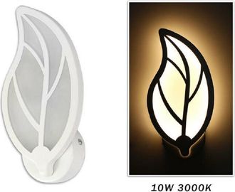 Trade Shop Trade Shop Traesio - Trade Shop - Applique Foglia A Parete 7 Watt Lampada Abat Jour Luce Fredda Calda Naturale E32