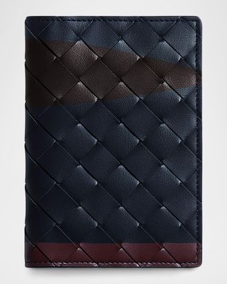 Bottega Veneta Men & apos;s Airbrushed Intrecciato Leather Passport Case