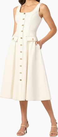 Shoshanna Belle Midi Dress In Ivory