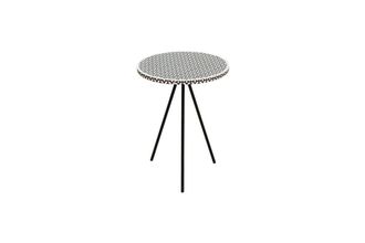 Chehoma Mesa auxiliar de metal blanco y negro