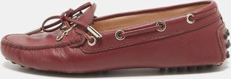 Tod's Tods Burgundy Leather Penny Loafers