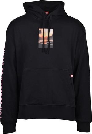 Diesel Black Cotton Mens Black Hoodie