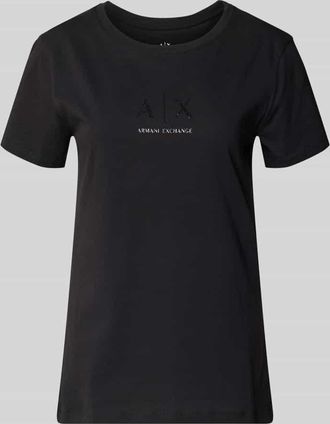 A|X Armani Exchange T-Shirt mit Rundhalsausschnitt und Logo in Black, Gr&ouml;&szlig;e XL