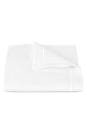 Matouk Bergamo Cotton Percale Duvet Cover in White at Nordstrom, Size King