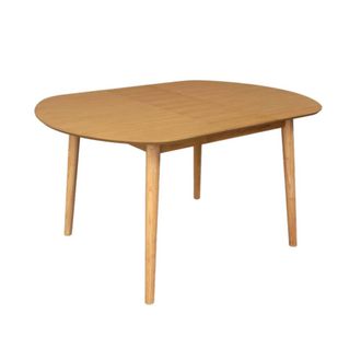 Sweeek Mesa de comedor ovalada extensible de madera, 4-6 asientos, natural