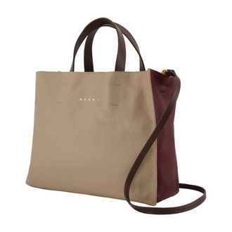 Marni Womens Museo Tote Beige Calfskin