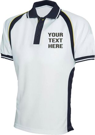Generic Personalised Embroidered Adults Unisex Sports Polo Shirt, Free Left Chest Text Poloshirt, Sports wear Polo Shirt, 100% Textured Polyester Pique Knit B