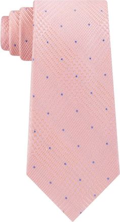 Michael Kors Mens Classic Glen Check Dot Tie Pink Size Regular