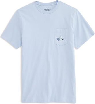 Vineyard Vines Sportfisher Mahi Scenic Short Sleeve T-Shirts Mens T Shirt Ice Water : XL, Cotton