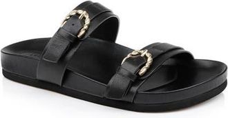 L'agence Gaelle Slide Sandal in Black Leather at Nordstrom, Size 8