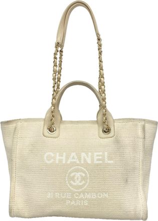 Chanel White Canvas Tote Bag (Pre-Owned)