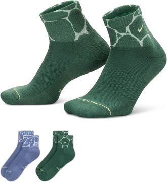 Nike Unisex Everyday Elevated Ankle Socks (2 Pairs) in Multicolor | IH8613-901