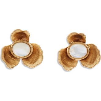 Lelet NY Poppies Mother-of-Pearl Stud Earrings in Mother Of Pearl at Nordstrom