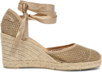 Castaner Schoenen, Dames, Beige, 40 EU, Koraal Wedge Espadrilles Lurex Schoenen