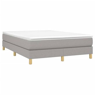 Berkfield Home Durable Box Spring Bed Frame Light Grey 135x190 cm Double Fabric