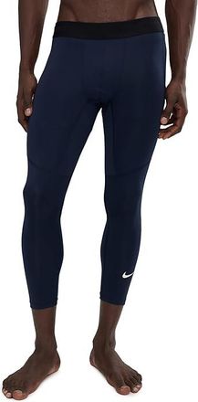 Nike Pro Dri-FIT 3/4-Length Fitness Tights Mens Workout Obsidian/White : MD, Polyester/Spandex