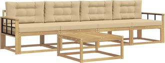 vidaXL Conjunto De Sof&aacute;s De Exterior 4 Uds. Y Beige Vidaxl