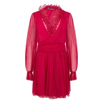 Alberta Ferretti Dames, Jurken, Rood, Maat: L Zijde