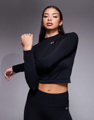 Under Armour Vanish - Crop top a maniche lunghe senza cuciture nero