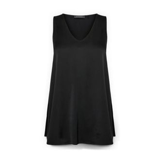 Elena Miro Tops, Dames, Zwart, XL, Satijn, Sleeveless Tops