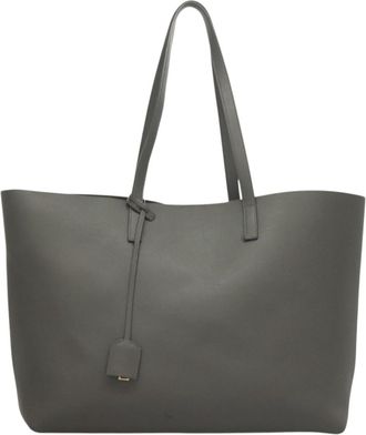 Saint Laurent Grey Leather Tote Bag (Pre-Owned)