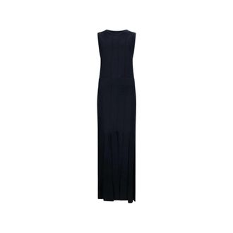Liu Jo Gebreide Jurk met Franjes - Dames - Kleedjes - Zwart - S - Nylon - Kleedjes