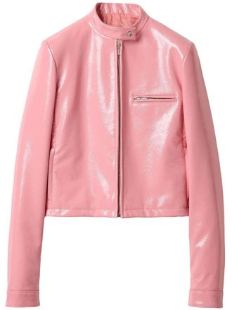 Miu Miu naplak jacket - women - Lambskin - 42 - Pink