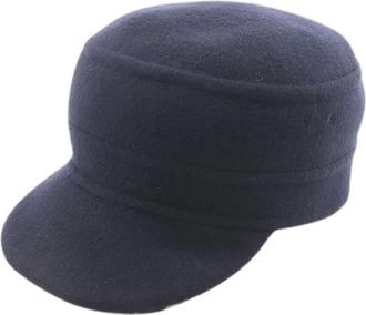 Dior Pre-owned Accessories, female, Blue, Size: ONE SIZE Pre-owned Oblique Wool Silk Cap
