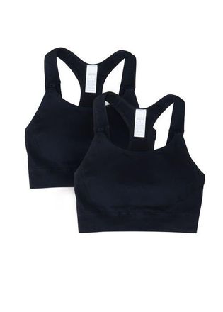 Ingrid & Isabel Seamless Maternity & Nursing Sports Bra Bundle in Black/black at Nordstrom, Size X-Large D