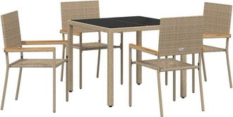 vidaXL Vidaxl - Garden Dining Set 3 pcs Grey, Brown 90 x 90 x 75 cm Poly Rattan
