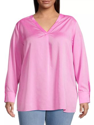Harshman Cassian Popover Blouse In Bright Pink