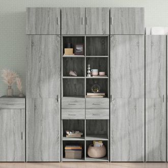 vidaXL Storage Cabinet Grey Sonoma 70x42.5x225 cm Engineered Wood Vidaxl