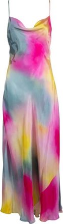 Msgm Multicolor Tye Dye Lange Jurk - Dames - Casual kleedjes - Veelkleurig - L - Kleedjes