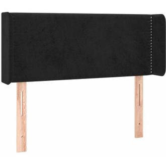 vidaXL Cabecero Con Led De Terciopelo Negro 93x16x78/88 Cm Vidaxl