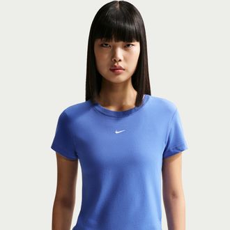 Nike Womens Nike Sportswear Chill Knit T-Shirt in Blue | FV5508-485
