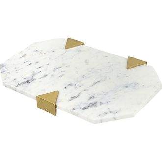 R16 Home Marble Tray in White/Gold at Nordstrom Rack