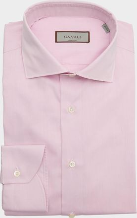 Canali Mens Solid Textured Dress Shirt