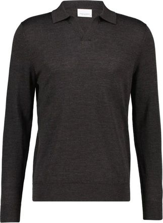 Profuomo Open Collar Polo - Heren - Truien - Bruin - Maat: L Wol