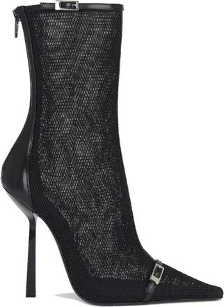 Saint Laurent Laars - Dames - Schoenen - Zwart - Maat: 36 EU Leer