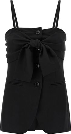 Max Mara Womens Black Virgin Wool Tank Tops