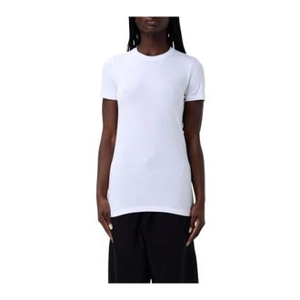 Brunello Cucinelli Zilveren Slim Fit Tee - Dames - Tops - Wit - Maat: L Katoen