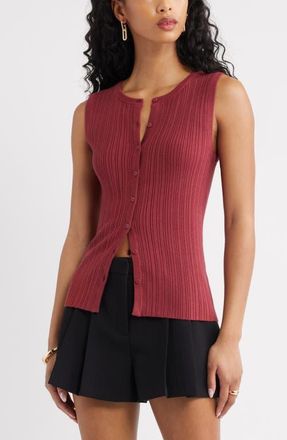 Open Edit Button Front Rib Tank in Red Ruby at Nordstrom, Size Xx-Small