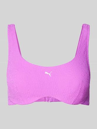 Puma Bikini-Oberteil mit Strukturmuster in Pink, Gr&ouml;&szlig;e XS