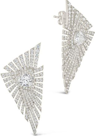 Sterling Forever Rosanne Cubic Zirconia Statement Stud Earrings in Silver at Nordstrom Rack