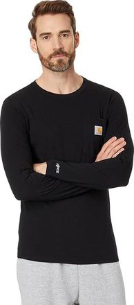 Carhartt Work in Progress Force Relaxed Fit Midweight Long Sleeve Pocket T-Shirt Mens Clothing Black : 2XL (Reg), Cotton/Polyester