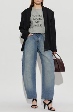 Victoria Beckham T-shirt With Print, Womens, Grey