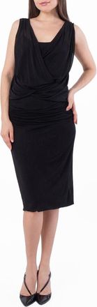 Saint Laurent Womens Draped V-Neck Sleeveless Dress, Brand Size 38